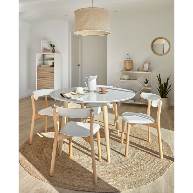 Mesa de comedor redonda extensible de diseño Julia