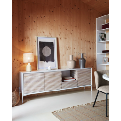 ▷ Mueble APARADOR con frente ondulado de fresno natural