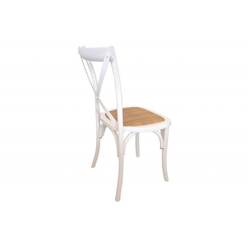 Pack 2 sillas madera blanca rústica moderna EIRA