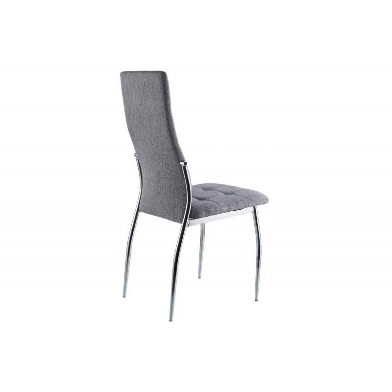 Pack 4 sillas comedor tejido color gris y patas roble