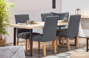 mesa de comedor extensible madera y metal