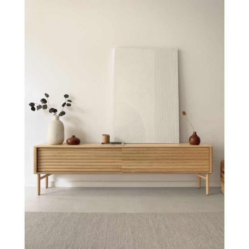 Mueble TV 2P Madera Roble Palillería John