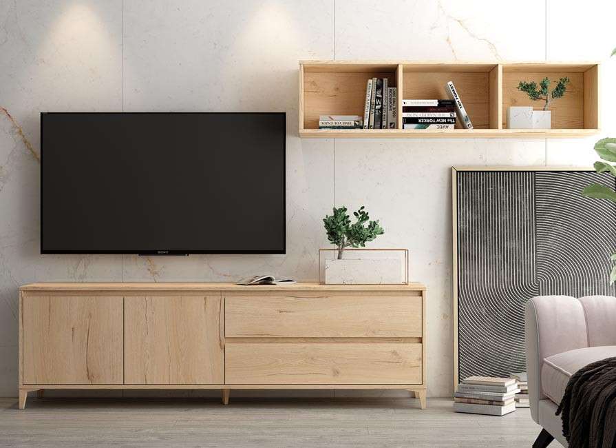 Mueble nórdico natural Roble Kubic