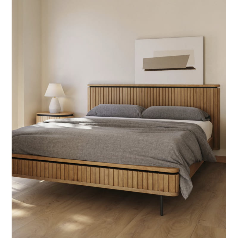 Cama palillería Lucía madera mango y metal 160x200